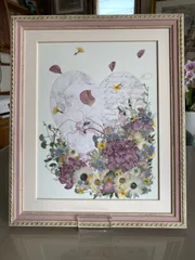 油絵　額入り　F8「母の日のカーネーション」 油絵額入りF8「母の日のカーネーション」