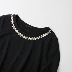 美品 大きいサイズ トゥービーシック TO BE CHIC サファイアクールビスポンチカットソー 42/ブラック ブラウス【2400013625647】
