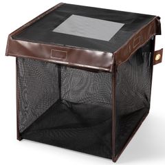 ブラック) 43x43x43cm (79L 日本語説明書付き コンパクト 収納便利 カラスよけゴミ箱 折たたみ 耐候性素材 カラス対策用 屋外 ゴミネット カラスよけネット OFFO
