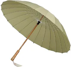 MTP & Style 和傘 和風 軽い 24本骨 晴れ 雨 兼用 梅雨 対策 木製 手元 長傘 紳士傘 雨傘 番傘 撥水 耐風 グラスファイバー(グリーン)