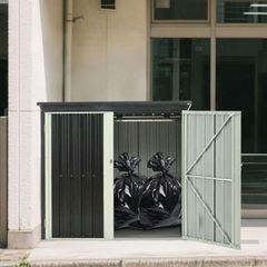 ゴミ収納庫 物置き ゴミストッカー 大容量 L158xW96xH134cm 物置 屋外 スチール 施錠可能 戸外収納庫 大型 収納庫 屋外物置 防さび 防水 ドア スチール物置 屋外収納 ガーデニング 庭 倉庫 DIY 頑丈 新作