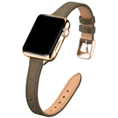 【新着商品】取り外し可能 互性 8/7/6/5/4/3/2/1/SE/Ultra全機種対応 Series iWatch (キャメル/ブラウン 本革38/40/41mm 高級 レザー 交換ベルト バンド「オリジナル」 アップルウォッチ ・ローズゴールド) 細い
