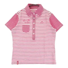 サイズ：L LE COQ GOLF ルコックゴルフ  ハート刺繍 半袖ポロシャツ ボーダー柄 レッド系 [240101451701] ゴルフウェア レディース ストスト