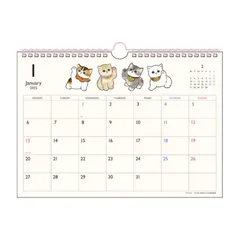 サンスター文具(Sun-Star Stationery) mofusand 2025年 カレンダー 壁掛け 横型 mofusand S8520860