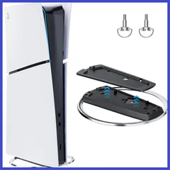 /PS5 Slim /PS5 Pro 縦置きスタンド（ネジ2本付き），PS5スリム/PS5コンソールデジタル/ディスク版用メタルスタビライジングベース，PS5 縦置きスタンド，ps5 スタンド，ps5 PS5 スタンド 縦置き，ps5 slim スタンドps5