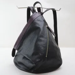 2411-86 JRA Votre Beaute リュックサック 美品 レザー製 リザード使い ブラック×パープル