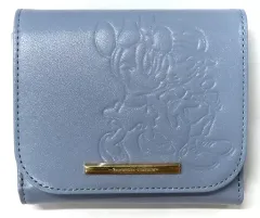 【中古】財布・パスケース ミッキー＆ミニー 二つ折り財布 (ライトブルー) 「ディズニー×サマンサタバサ」