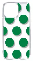 【新品未使用】iPhone15 Pro Max アイフォン15プロマックス クリア ハードケース ドット柄 水玉 (ダークグリーン) スマホケース カバー cl-ip15promax-dotbig-12