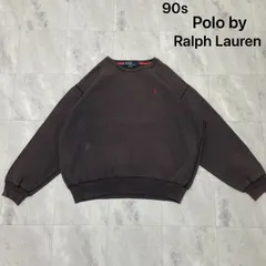 90s Polo by Ralph Lauren ポロ ラルフローレン sweat スウェット トレーナー 刺繍ロゴ ワンポイント ネイビー USA企画 サイズM 玉FL3991