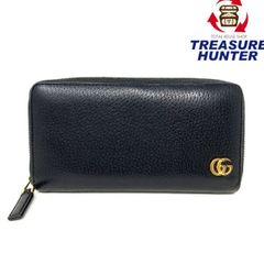 GUCCI(グッチ)　GGマーモント　レザー　ラウンドファスナー長財布　428736　ブラック　 【102058956003】
