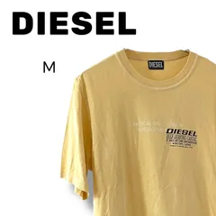DIESEL ディーゼル カットソー Tシャツ tee ロゴ入り レディース メンズ イエロー 黄色 サイズ：M 180/96A 品番：A02826 429OC