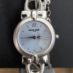 動作未確認　marie claire　マリ クレール　バングルウォッチ　3針　ライトブルー文字盤　レディース　クォーツ　腕時計のサムネイル