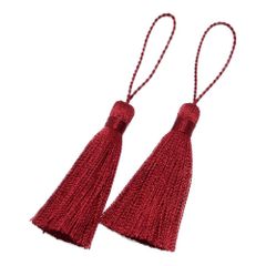 【町田絲店】（２本セット）カラータッセル タッセル 扇子飾り アクセサリー用房 ポリエステルタッセル (エンジ9035)