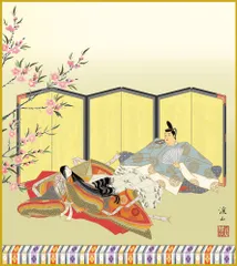 色紙  色紙掛けなし 色紙絵  和風 歌仙雛  モダン 掛軸 床の間 和室 おしゃれ 壁掛け 絵