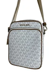 MICHAEL KORS マイケルコース ショルダーバッグ　シグネチャー　ロゴ ホワイト×ブラウン  【中古】 44848386