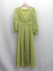 ◇ ⊂ Jasmine Grandiflorum 花柄レース 長袖 ロング ワンピース サイズF ライトグリーン レディース E  【1504240013527】のサムネイル