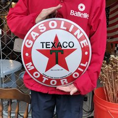 ビッグサイズ◆Texaco/テキサコ　ドーム◆ブリキ看板　アメリカンガレージ　サイン