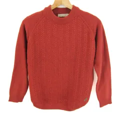 クロコダイル ニット セーター 長袖 ウール混 ブランド トップス レディース Mサイズ ブラウン CROCODILE 【中古】