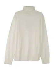 タートルネック セーター メンズ 薄手 カシミアタッチ カシミア風 ニットソー ハイネック 羊毛 Q031026-03 オフホワイト