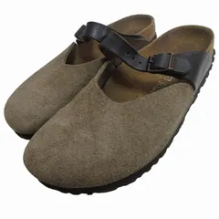 ビルケンシュトック BIRKENSTOCK Ascot アスコット サンダル スエード ラウンドトゥ ストラップ ベージュ 24.5 黒 ブラック