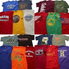 古着卸 まとめ売り カラーmix プリント 半袖Tシャツ 20枚セット (メンズ L ) チームロゴ 英文字プリント ワンポイント 中古 古着 NA7019