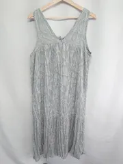 ◇ ⊂ niceclaup ナイスクラップ 表地シアー キャミソール マキシ ワンピース サイズM グレー系 レディース E  【1408220060863】