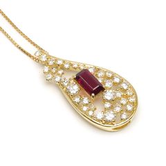 ルビーダイヤモンドネックレス K18YG・R0.79ct・D0.90ct 