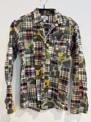 A BATHING APE エイプ　ポロシャツ　マルチカラー　パッチワーク A Bathing Ape パッチワークシャツ Mサイズ - メルカリ