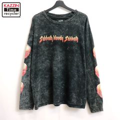 00s y2kレイヤード風フロッキープリントロンT Lチャコール - メルカリ