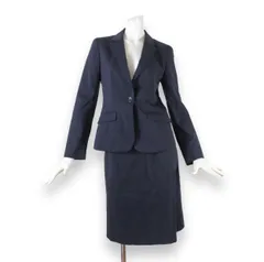 04【極美品】アンカーウーマン スカートスーツ 上7下9 紺 ★未使用に近い★