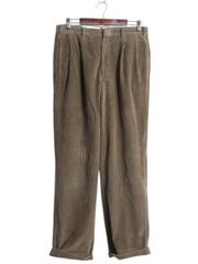 【お得なクーポン配布中!】 80s USA製 ブルックスブラザーズ 太畝 コーデュロイ パンツ メンズ 実寸 32 30 ヴィンテージ ツータック スラックス ストレート グレージュ