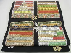 平和屋本店□極上 龍村平蔵柄 本袋帯 威毛錦 金銀糸 黒地 逸品4s441  