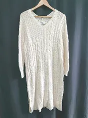 ◇ ⊇ Sonny Label サニーレーベル URBAN RESEARCH 長袖 膝下丈 ニットワンピース サイズF ライトベージュ系 レディース E  【1411070014078】