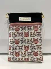 ハンドメイド☆スマホショルダー・スマホポーチ/猫柄・face