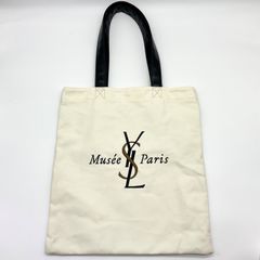 YvesSaintLaurent イヴサンローラン YSL Musee Paris ミュゼパリ イヴサンローラン展 トートバッグ ホワイト キャンバス 【中古】Aランク　2_215