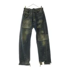 Levi's VINTAGE CLOTHING (リーバイス ビンテージ クロージング) 501 SPUR BITES 1890年復刻 200本限定 シンチバック ダメージ加工 パッチワーク デニムパンツ インディゴ 01890-0001