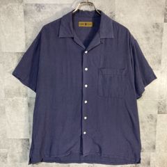 日本製 ROBERT STOCK ロバートストック オープンカラーシャツ レーヨン ネイビー L