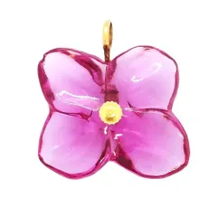 バカラ Baccarat フラワー ペンダントトップ K18 ピンク ゴールド【中古】