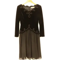 ハナエモリ HANAE MORI ベロアワンピース トリアセテート ポリエステル ブラック サイズ9A3【yy】【中古】4000065800905240のサムネイル