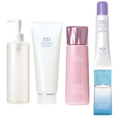 キラ化粧品 スキンケアセット 5点 化粧水 プレミアム ホワイトUV 日焼け止め