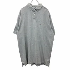 TOMMY HILFIGER 半袖 ポロシャツ XLサイズ トミーヒルフィガー ハーフボタン レギュラーフィット グレー 古着卸 アメリカ仕入 t2409-3469