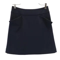 フォクシー ニューヨーク スカート 40 ネイビー FOXEY NEW YORK 日本製 サイドジップ レディース 【中古】  【230925】