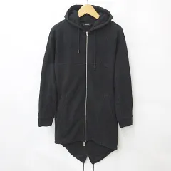 アレキサンダーワン ALEXANDER WANG パーカ ロング 長袖 ジップアップ フード スウエット 綿 黒 ブラック XSのサムネイル