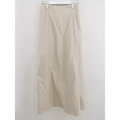 ◇ who's who Chico フーズフーチコ フェイクレザー ロングテール フレア スカート サイズF ベージュ レディース  【中古】 【1206020001440】