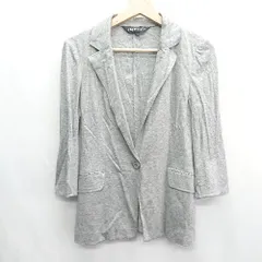 ◇ ⊂ INDIVI インディヴィ コットン系 長袖 ジャケット サイズ38 グレー レディース E  【1408220040155】