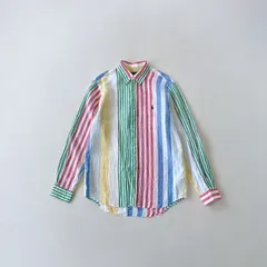 ラルフローレン　クラシックフィット　リネン　マルチストライプシャツ　ボタンダウン　現行　T2340