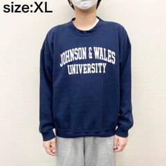 ジョンソン&ウェルス大学 スウェットシャツ トレーナー カレッジロゴ プリント XL ネイビー