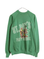 【お得なクーポン配布中!】 80s USA製 ワーナー タズマニアンデビル プリント スウェット メンズ レディース L 小さめ M 程/ ヴィンテージ キャラクター トレーナー 緑