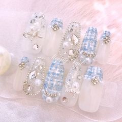 オーダーネイルチップ♡白ホワイト量産型フレンチガーリー韓国ワンホン
