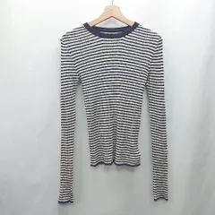 ◇ ⊇ FREAK'S STORE フリークスストア ボーダー柄 長袖 ニット サイズF ネイビー系 レディース E  【1502060048811】